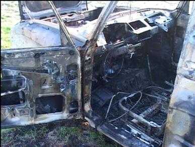 В брянском посёлке  сгорел автомобиль