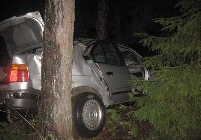Пьяный брянец на «БМВ» врезался в дерево и убил пассажира