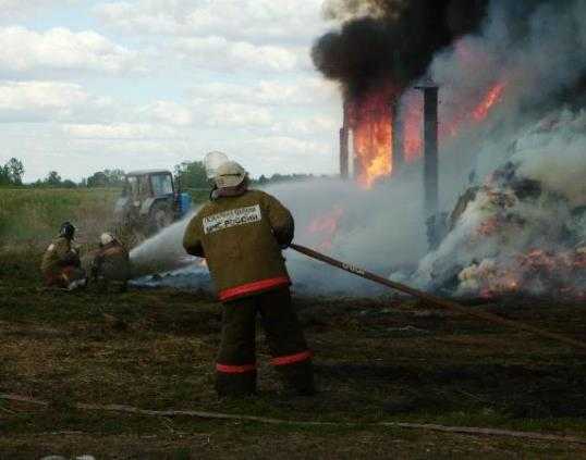 В брянском посёлке пожар уничтожил 18 тонн сена