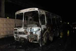 В Брянской области сгорел автобус