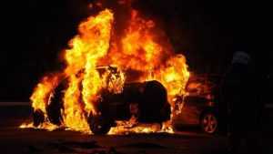 В брянском городе сгорел автомобиль