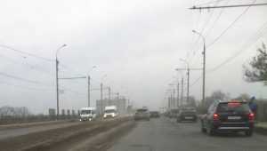 Над Московским проспектом Брянска поднялся пыльный туман
