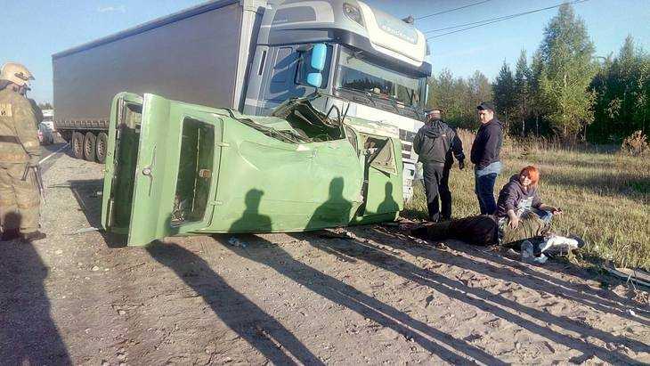 Водитель и пассажир «Москвича» пострадали от тарана фуры под Брянском 