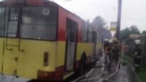 В Брянске на Городище едва не сгорел троллейбус №11