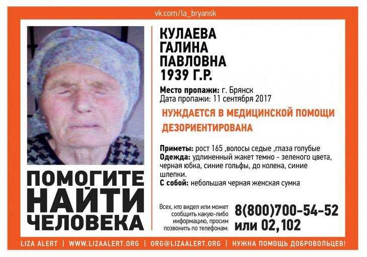 В Брянске начали поиски пропавшей 78-летней пенсионерки
