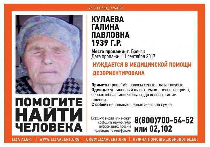Пропавшую в Брянске 78-летнюю пенсионерку нашли живой