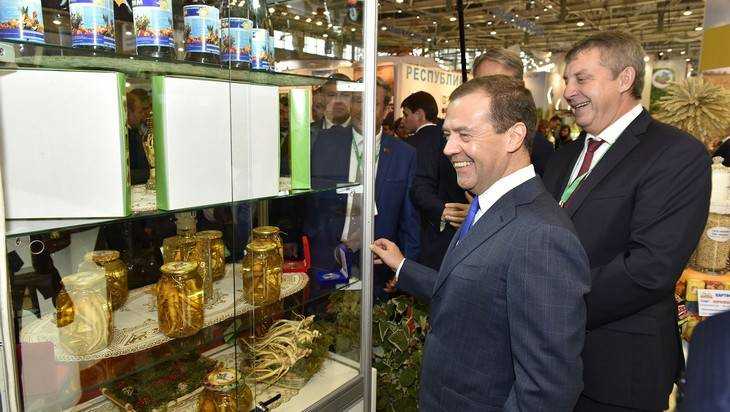 Дмитрия Медведева развеселил брянский женьшень на «Золотой осени»