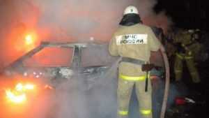 В Брянске на берегу Десны сгорел автомобиль