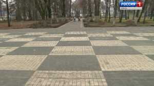 Брянский парк украсила 100-метровая шахматная доска-тротуар