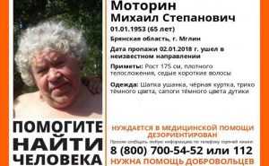  В Брянской области начали поиски пропавшего 65-летнего Михаила Моторина
