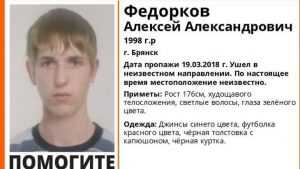Пропавшего 19 марта  20-летнего брянца Алексея Федоркова нашли живым