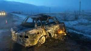В Унечском районе Брянской области на трассе сгорел автомобиль