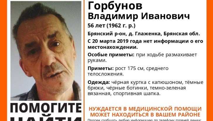Пропавшего в Брянском районе Владимира Горбунова нашли живым