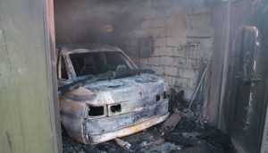 В гараже Унечи утром сгорел легковой автомобиль
