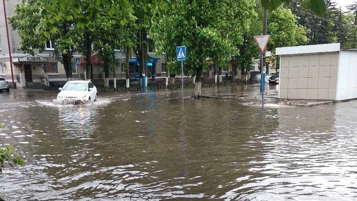 В Брянске сильный ливень вызвал потоп на улице Куйбышева