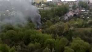 В Брянске сняли видео пожара в Нижнем Судке