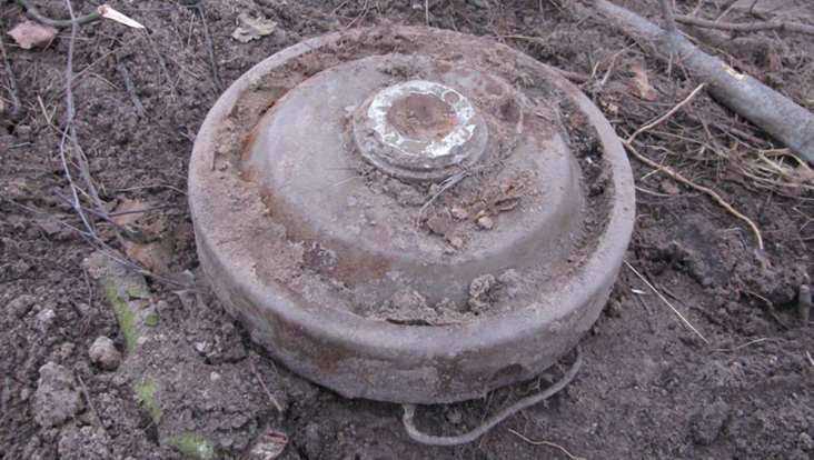 В брянском городе Севске на улице обнаружили мину