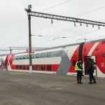 К вокзалу в Брянске прибыл первый двухэтажный поезд