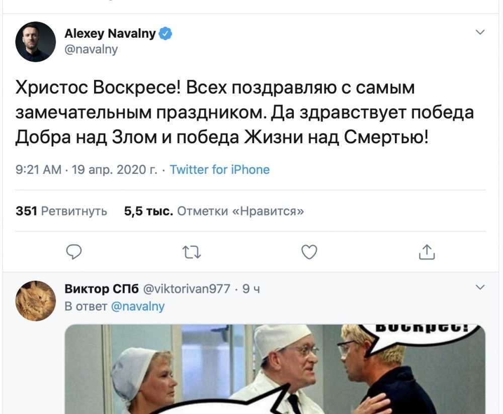 Навального за поздравление с Пасхой растерзали подшефные «хомяки»