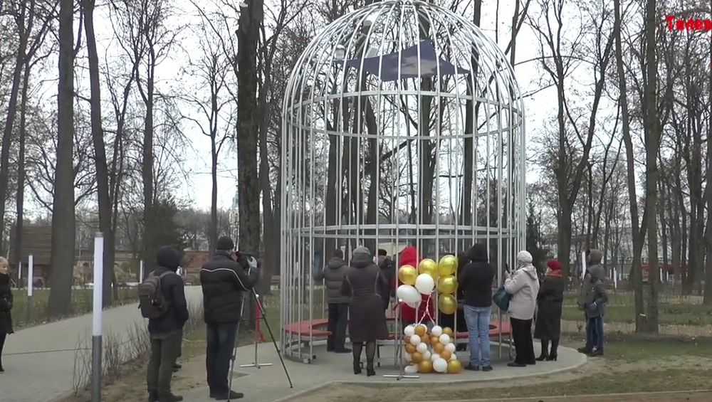 В Новозыбкове установили гигантскую птичью клетку в честь Льва Бёме