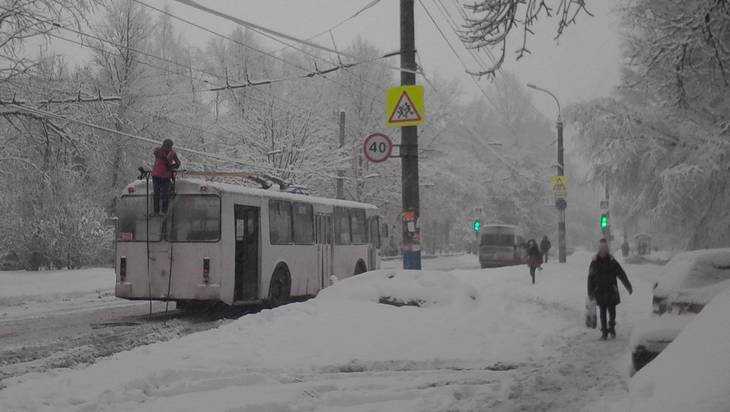 Брянск утром 10 января снова замело снегом