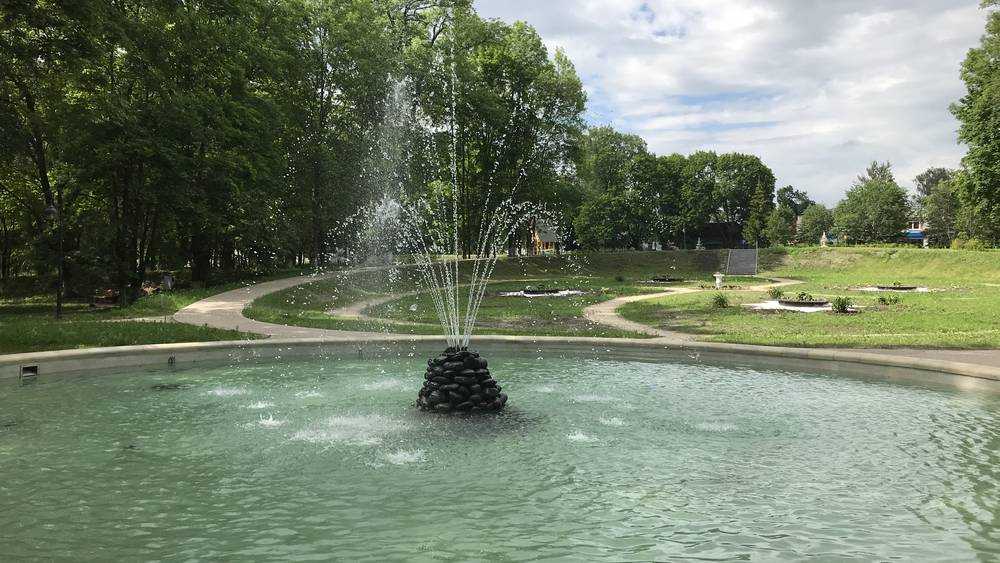 В парке усадьбы Михаила Романова в Локте фонтан превратили в бассейн
