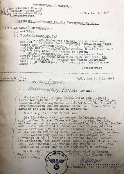 В брянском архиве найден первый немецкий документ о лагере «Дулаг-142»