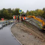 В Брянске дорожники приступили к ремонту обрушившегося съезда с новой дороги