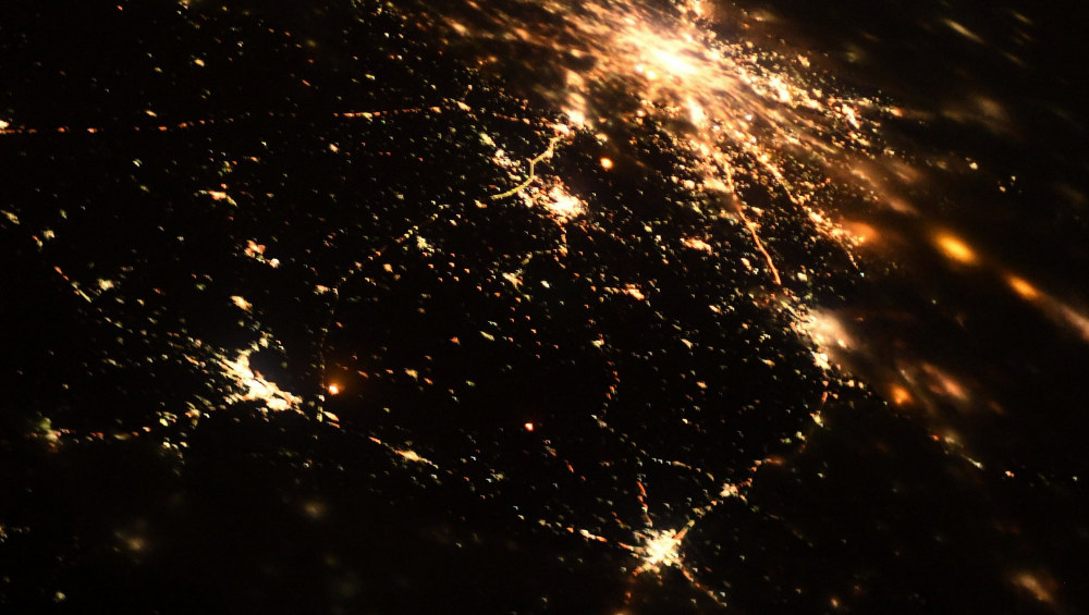 Ночной Брянск сфотографировали с борта Международной космической станции