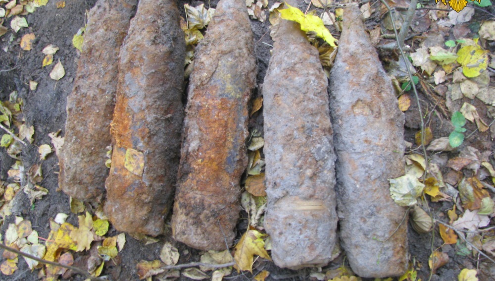 Под  Брянском возле посёлка обезвредили пять снарядов времён войны