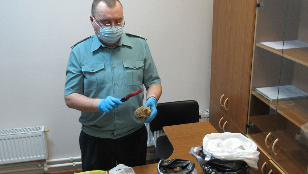 Брянские таможенники обнаружили в машине турка около 10 килограммов янтаря