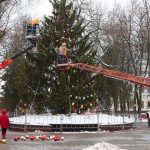 В Брянске главную новогоднюю ёлку украсили 500 игрушек
