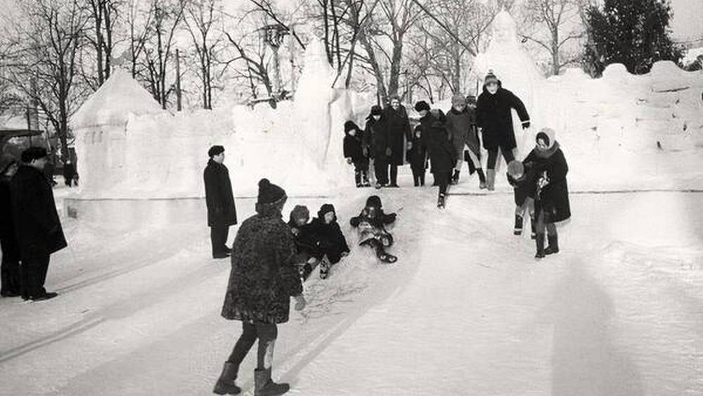 В Брянске опубликовали 50-летнее фото снежного замка в парке Толстого