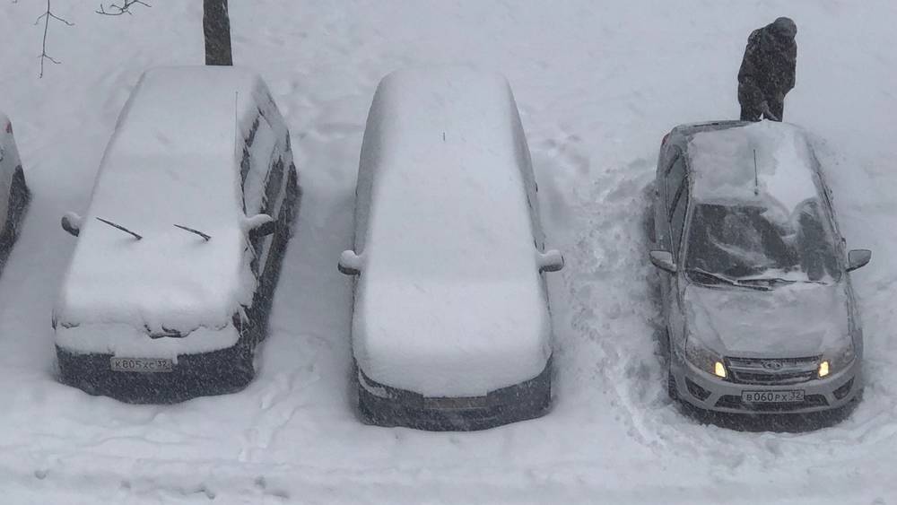 В Брянске коммунальной техникой расчистили от снега некоторые дворы