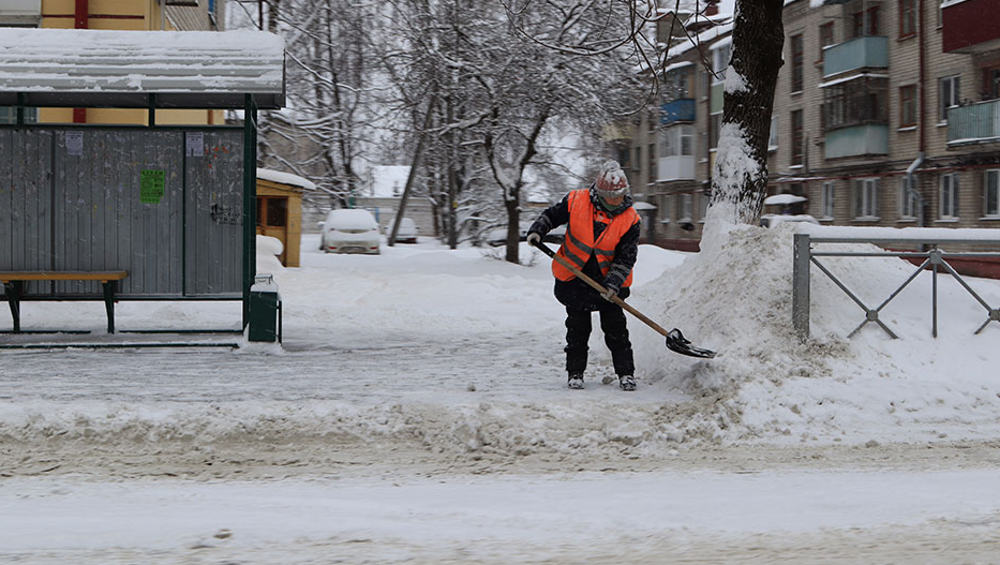 В Брянске 19 ноября на первую битву со снегом вывели более 50 бойцов с большими лопатами