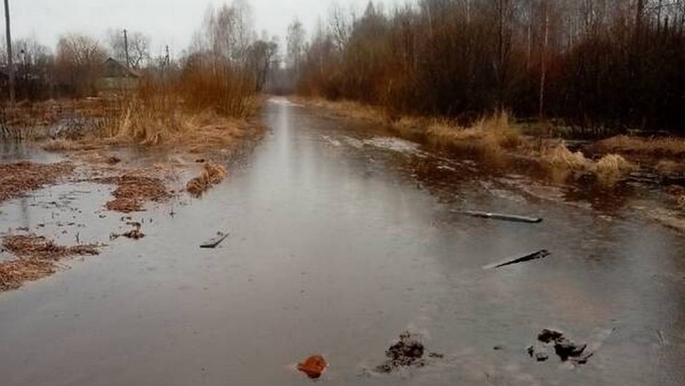 В Брянской области под Унечей затопило дорогу до станции Коробоничи