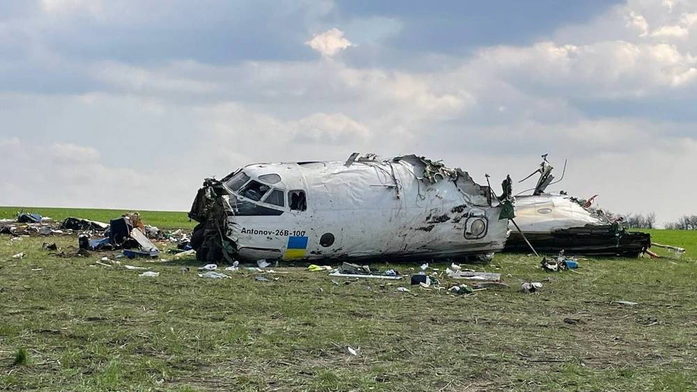 В Запорожской области разбился украинский самолет Ан-26