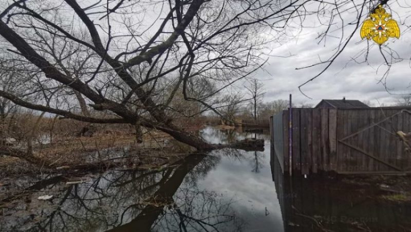 В Брянске из-за паводка затопило приусадебный участок на улице Черниговской