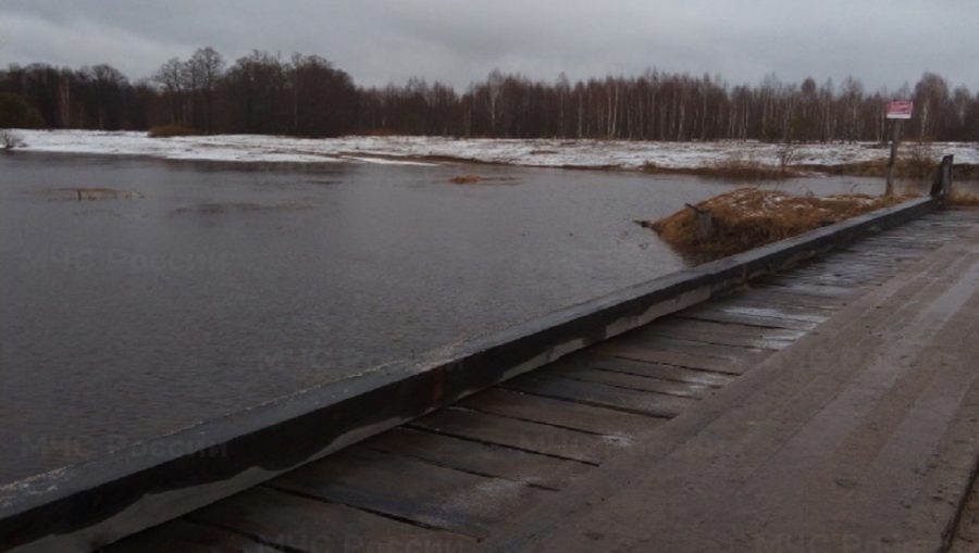 В Рогнединском районе Брянской области из-за паводка затопило автодорогу