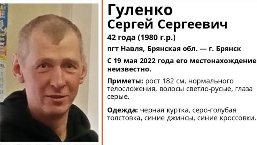 Пропавшего в Брянской области 19 мая Сергея Гуленко нашли живым