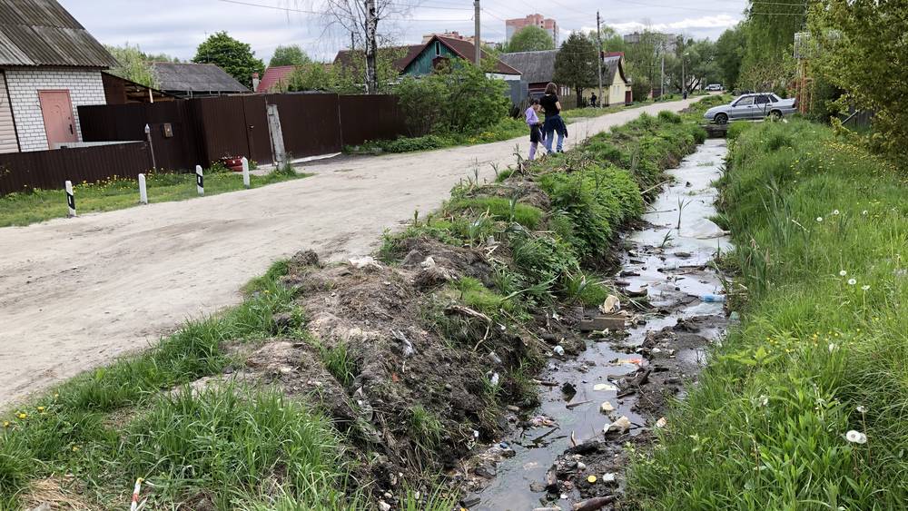 В Брянске жители Володарского района превратили в свалки дренажные канавы