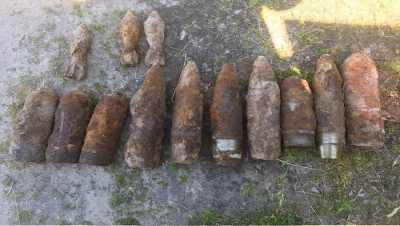 Возле брянского посёлка Погребы обнаружили 3 мины и 10 снарядов
