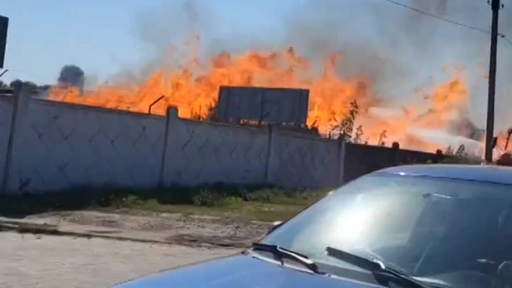 В Почепе Брянской области на пилораме произошел пожар