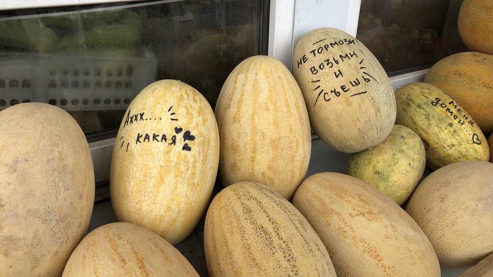 В Брянске торговцы фруктами начали писать на дынях нахальные поэмы