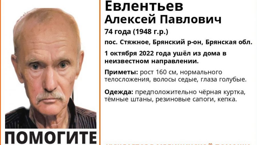 Под Брянском нашли пропавшего 74-летнего Алексея Евлентьева
