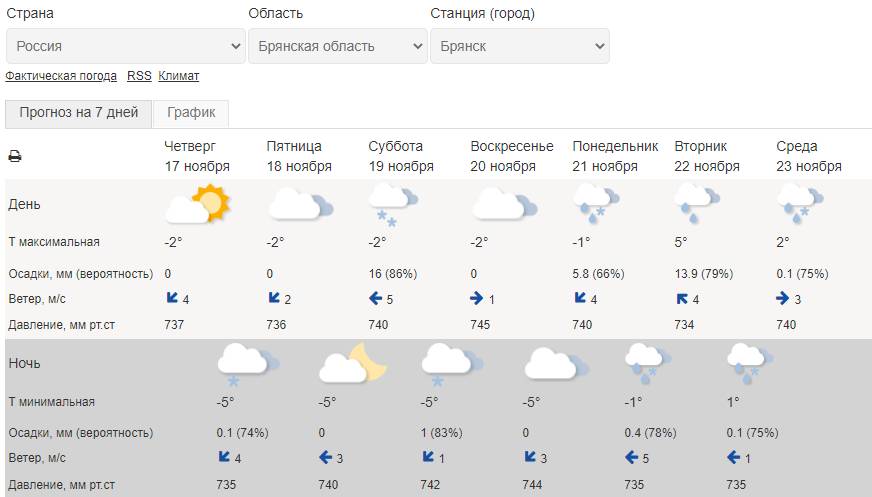 В Брянской области на следующей неделе после снегопадов потеплеет до 5 градусов