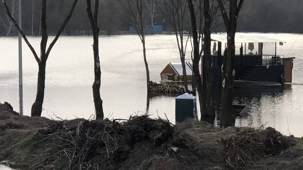 В Брянске затопило парк любителей воднолыжного спорта на озере Мутном