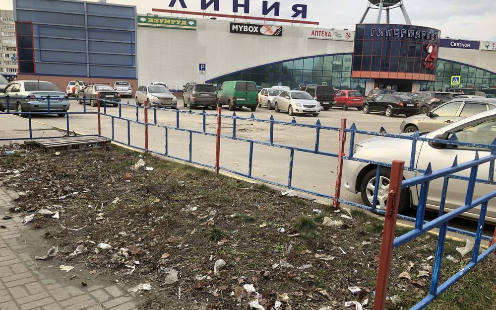 Из-за «нейтральных зон» возле гипермаркетов Брянск стал зарастать мусором