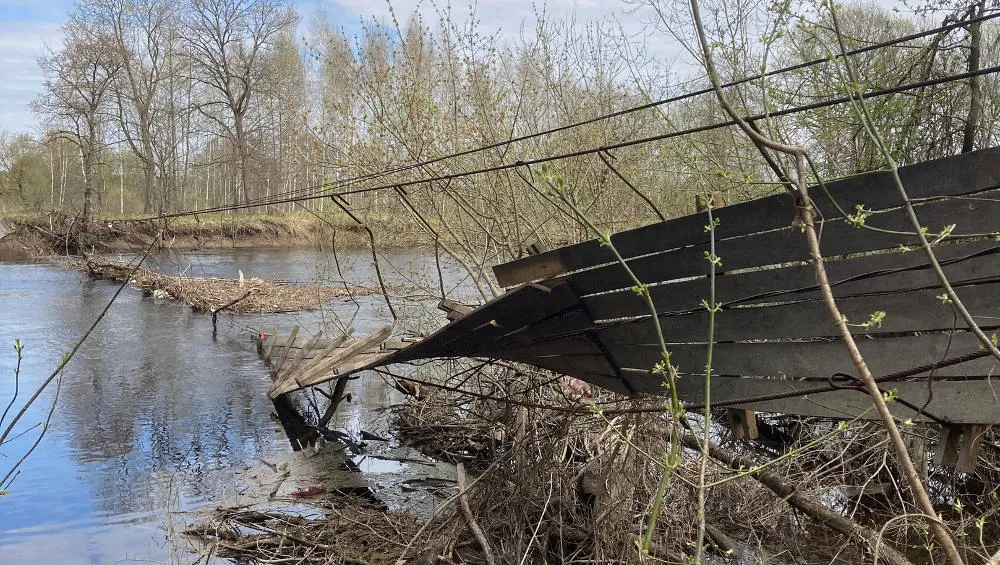 Власти Брянского района восстановят разрушенный паводком подвесной мост в Хотылеве