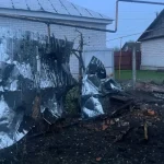 Появилось фото с места атаки беспилотника ВСУ в Суземском районе Брянской области